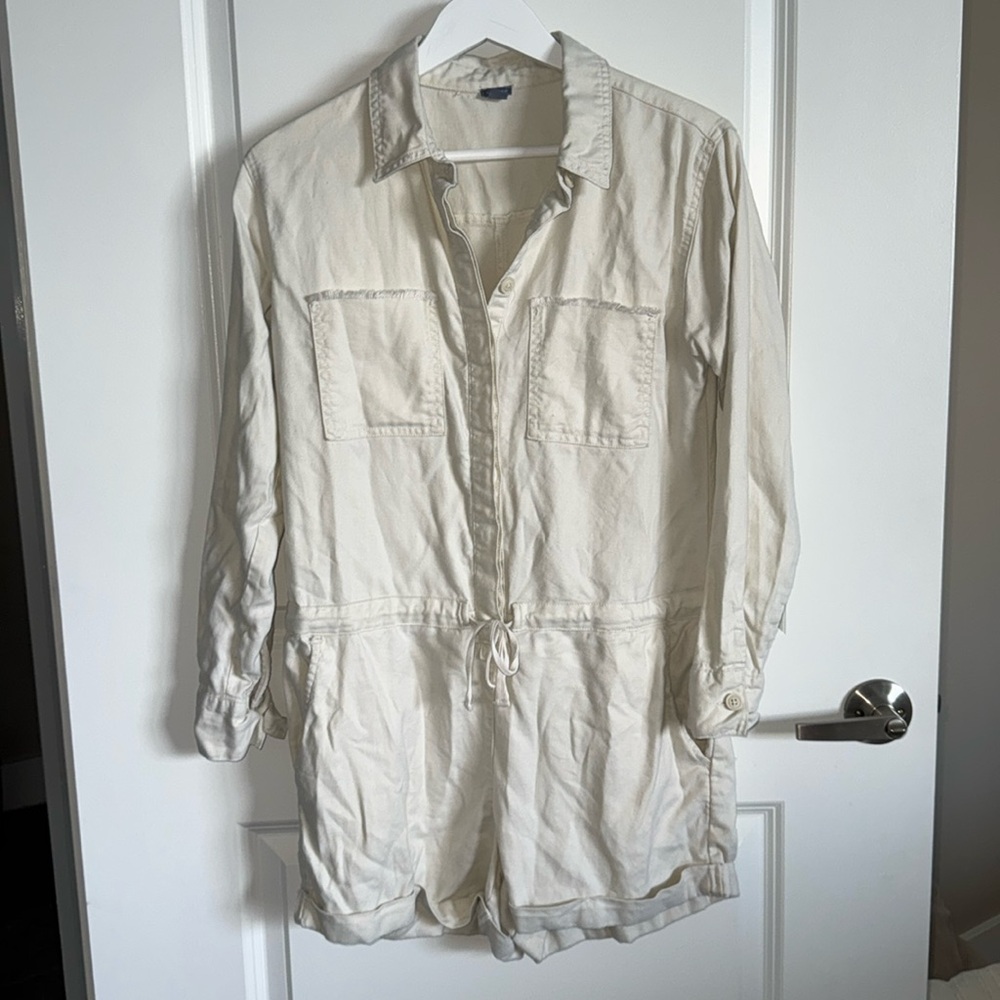 Aerie cream long sleeve romper